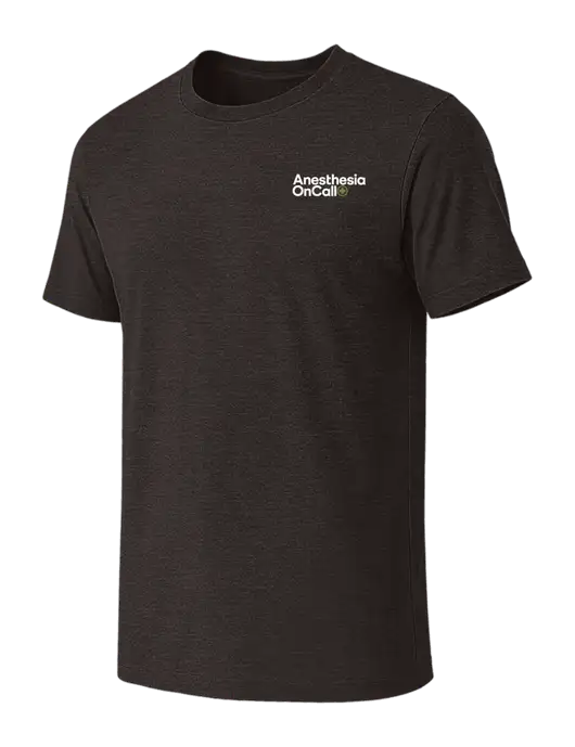 BELLA+CANVAS Dark Grey Heather CVC Short Sleeve Tee w/Anesthesia OnCall Logo