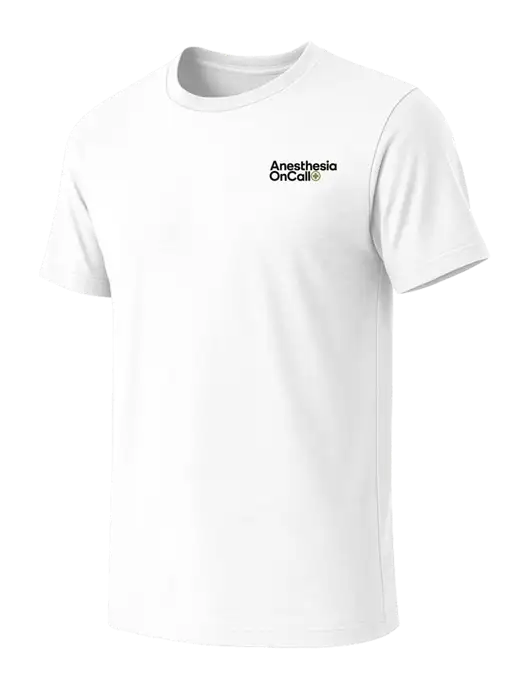 BELLA+CANVAS White Blend CVC Short Sleeve Tee w/Anesthesia OnCall Logo