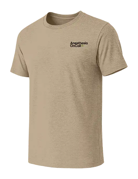 BELLA+CANVAS Heather Tan CVC Short Sleeve Tee w/Anesthesia OnCall Logo