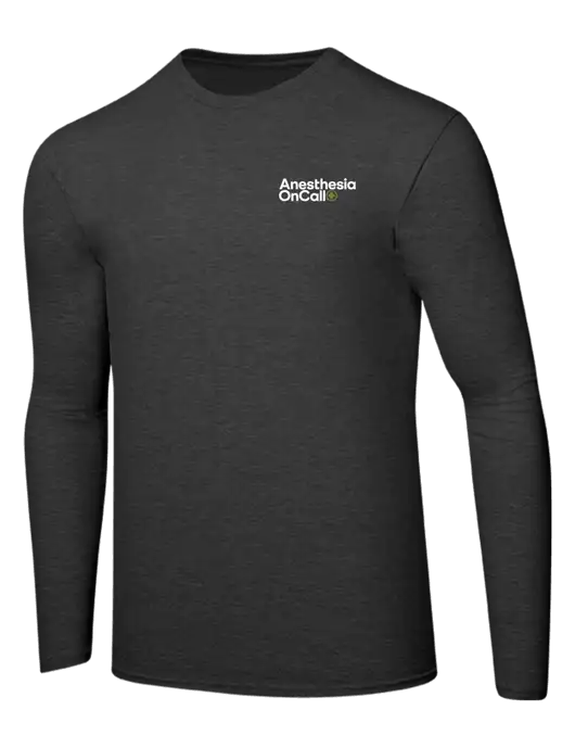 Ring Spun Dark Heather Grey 4.5 oz Long Sleeve T-Shirt w/Anesthesia OnCall Logo