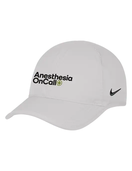 Nike White Featherlight Cap w/Anesthesia OnCall Logo