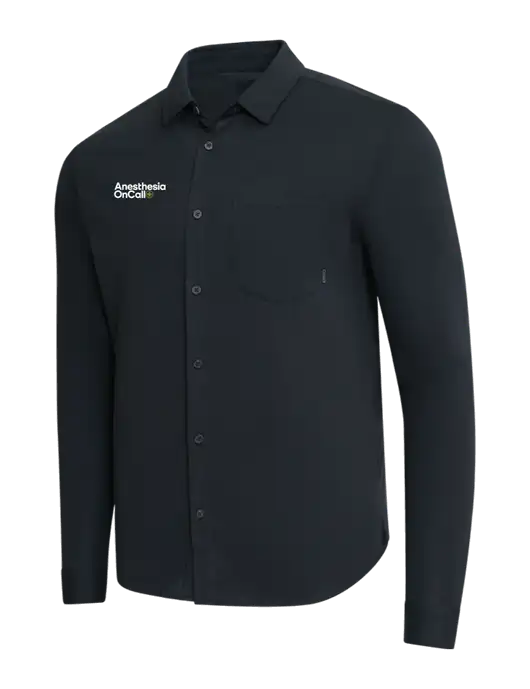 OGIO Black Extend Long Sleeve Button Up Shirt w/Anesthesia OnCall Logo