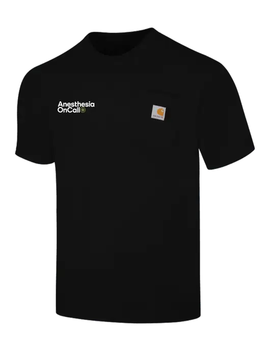Carhartt Loose Fit Workwear Black Short Sleeve Pocket T-Shirt w/Anesthesia OnCall Logo