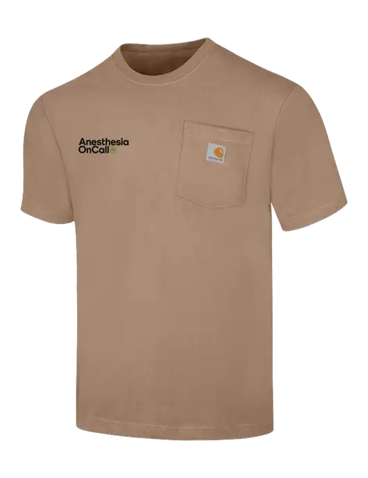 Carhartt Loose Fit Workwear Dark Tan Short Sleeve Pocket T-Shirt w/Anesthesia OnCall Logo