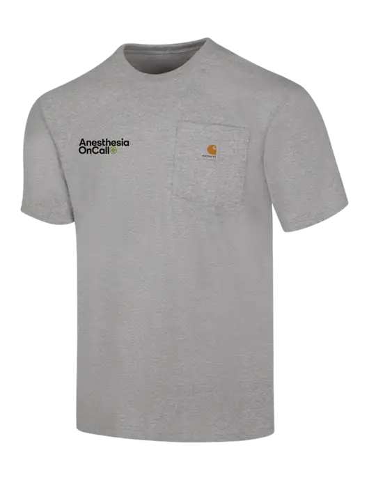 Carhartt Loose Fit Workwear Light Grey Heather Short Sleeve Pocket T-Shirt w/Anesthesia OnCall Logo