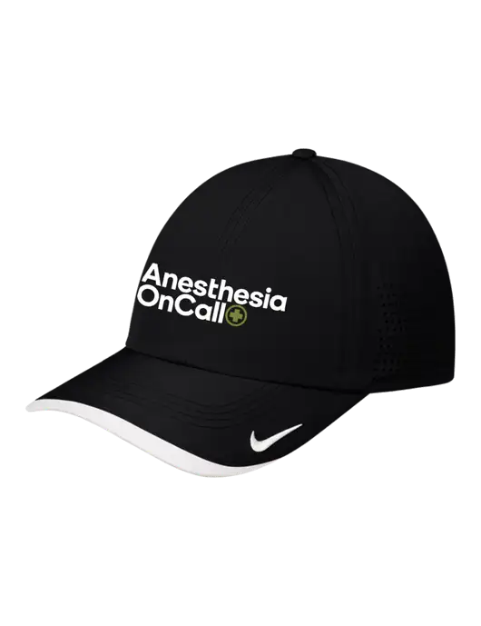 Nike Black/White Dri-FIT Perforated Performance Cap w/Anesthesia OnCall Logo