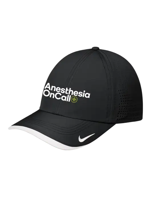 Nike Black/White Dri-FIT Perforated Performance Cap w/Anesthesia OnCall Logo