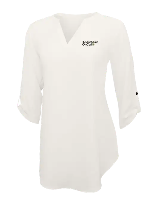 Ivory Womens 3/4 Sleeve Tunic Blouse w/Anesthesia OnCall Logo