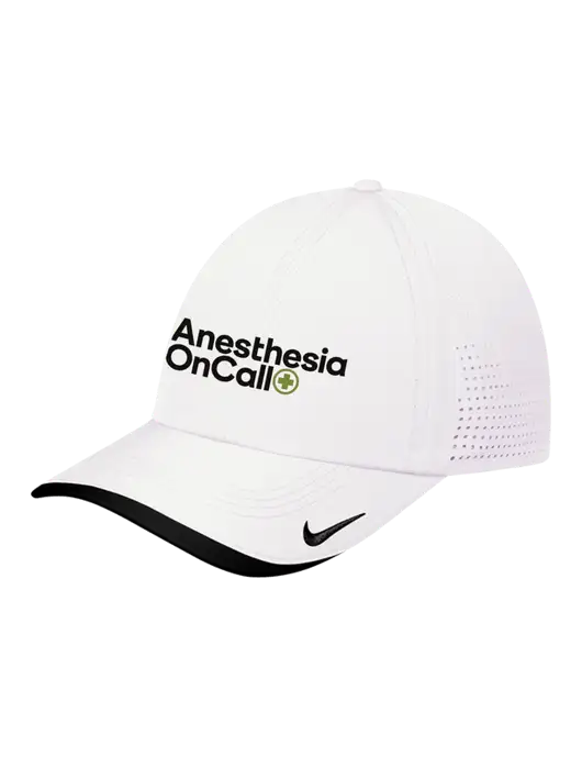 Nike White/Black Dri-FIT Perforated Performance Cap w/Anesthesia OnCall Logo