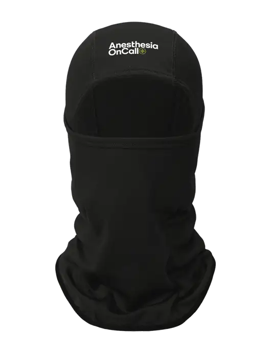 Black CornerStone Smooth Fleece Face Mask w/Anesthesia OnCall Logo