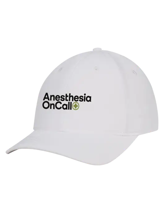 White Nylon Twill Performance Cap w/Anesthesia OnCall Logo