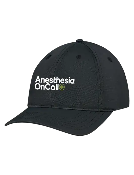 Black Nylon Twill Performance Cap w/Anesthesia OnCall Logo
