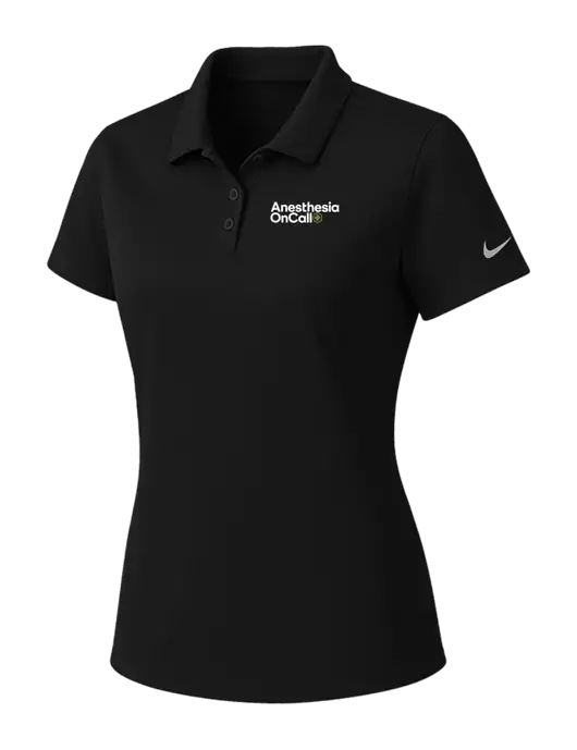 Nike Womens Black Dry Essential Solid Polo w/Anesthesia OnCall Logo
