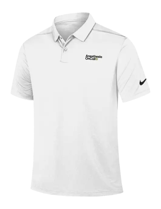 Nike White Dry Essential Solid Polo w/Anesthesia OnCall Logo