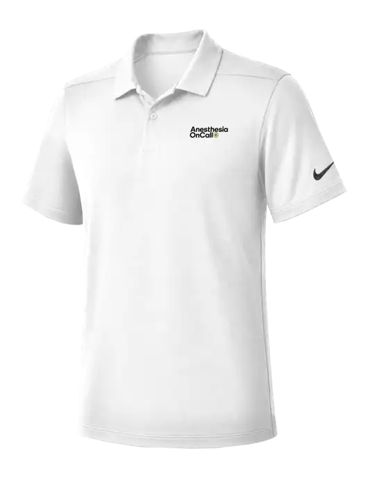 Nike White Dry Essential Solid Polo w/Anesthesia OnCall Logo