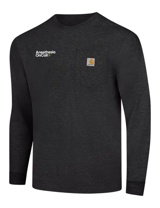 Carhartt Dark Grey Heather Workwear Pocket Long Sleeve T-Shirt w/Anesthesia OnCall Logo