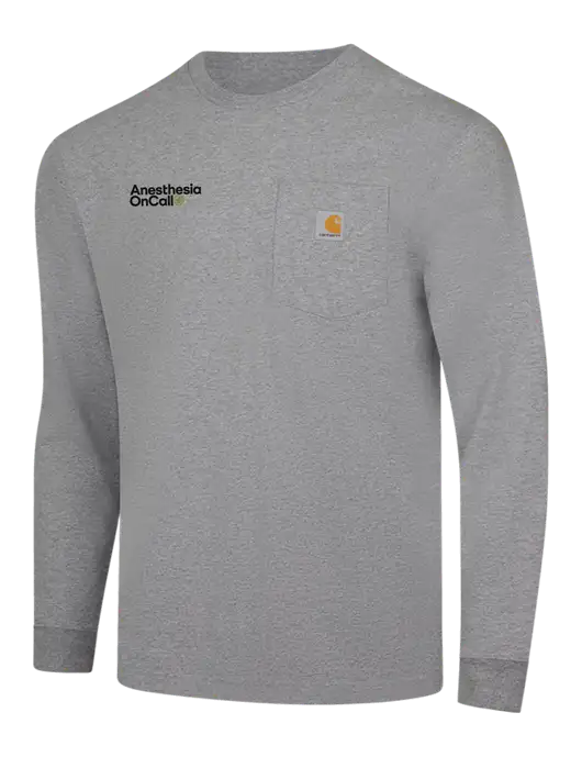 Carhartt Light Grey Heather Workwear Pocket Long Sleeve T-Shirt w/Anesthesia OnCall Logo