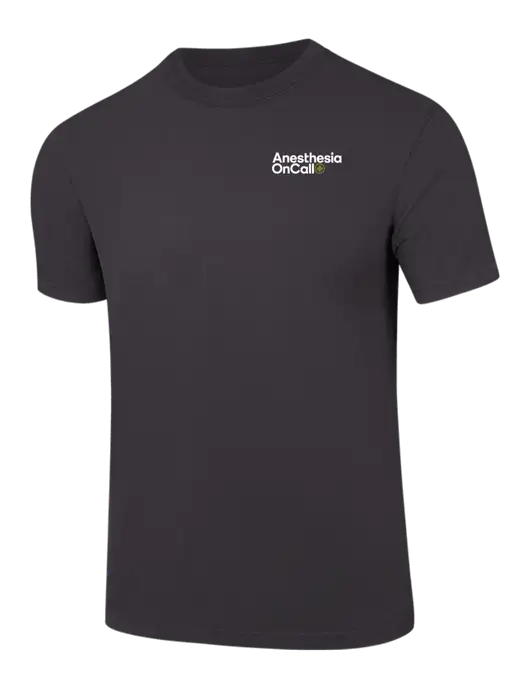 Comfort Colors 6.1 oz Dark Grey Heavyweight Ring Spun T-Shirt w/Anesthesia OnCall Logo
