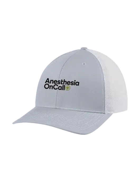Richardson Adjustable Snapback Original 112 Trucker Cap Light Heather Grey w/White Mesh w/Anesthesia OnCall Logo