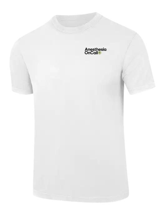 Comfort Colors 6.1 oz White Heavyweight Ring Spun T-Shirt w/Anesthesia OnCall Logo