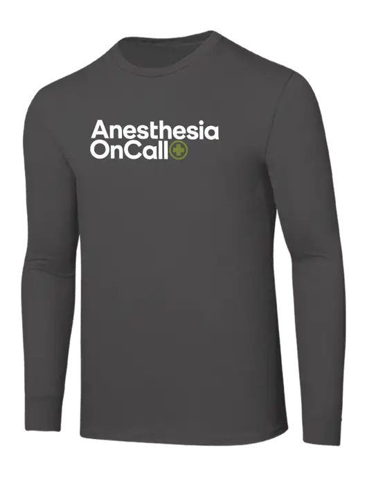 Seriously Soft Dark Grey Long Sleeve T-Shirt w/Anesthesia OnCall Logo