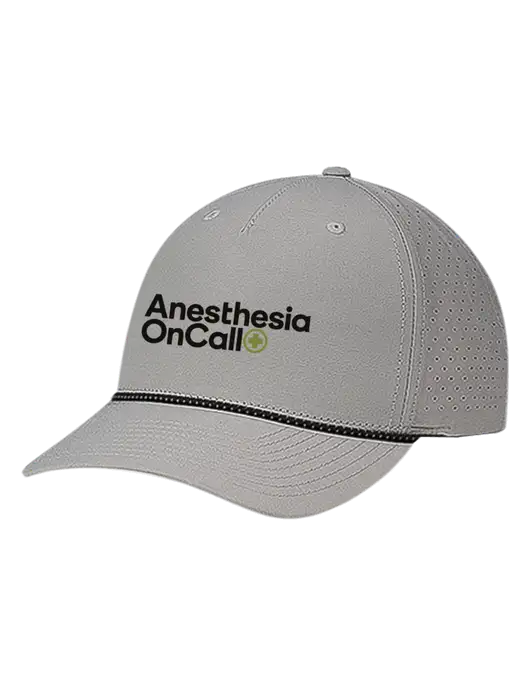 Richardson Laser Perf Performance Light Grey/Black-Grey Rope Cap w/Anesthesia OnCall Logo