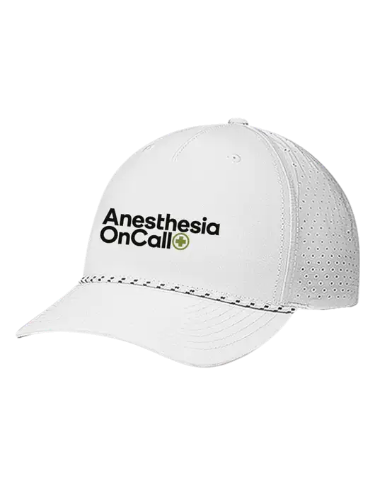 Richardson Laser Perf Performance White/White-Black Rope Cap w/Anesthesia OnCall Logo