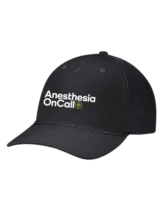 Richardson Laser Perf Performance Black/Black-Grey Rope Cap w/Anesthesia OnCall Logo