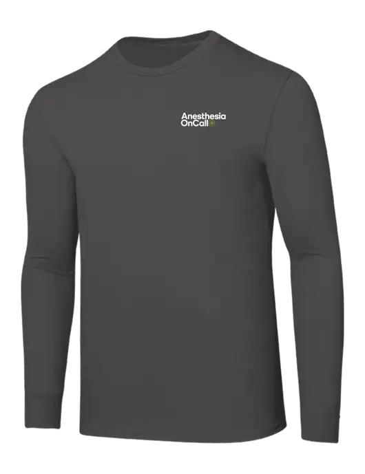 Seriously Soft Dark Grey Long Sleeve T-Shirt w/Anesthesia OnCall Logo
