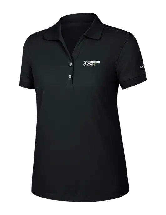 Nike Womens Dri-FIT Classic Black Polo w/Anesthesia OnCall Logo