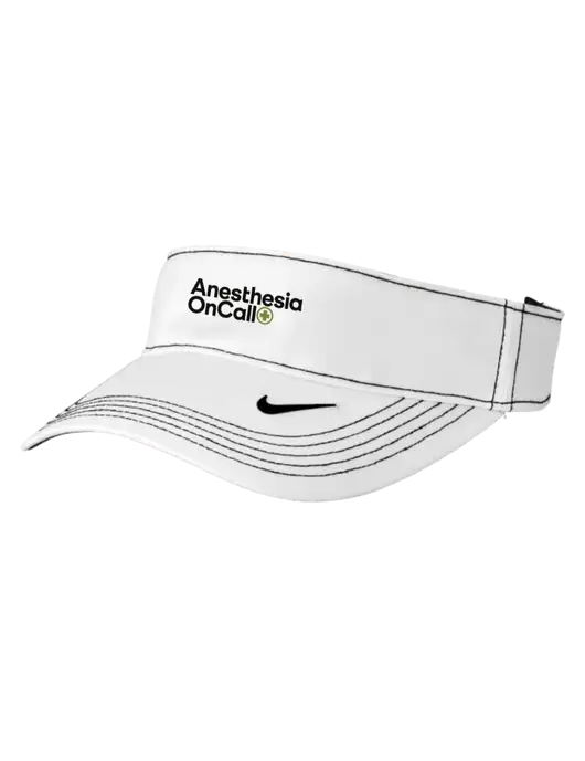 Nike White Dri-FIT Ace Visor w/Anesthesia OnCall Logo