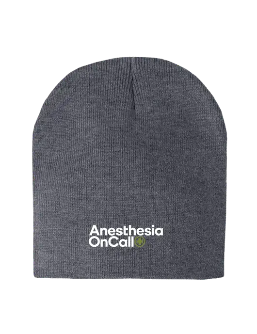 Dark Grey Heather Element Knit Beanie w/Anesthesia OnCall Logo