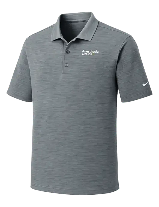 Nike Dri-FIT Medium Grey Striated Polo w/Anesthesia OnCall Logo
