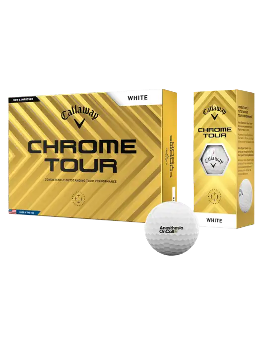 Callaway Chrome Tour Golf Balls 12/pkg w/Anesthesia OnCall Logo