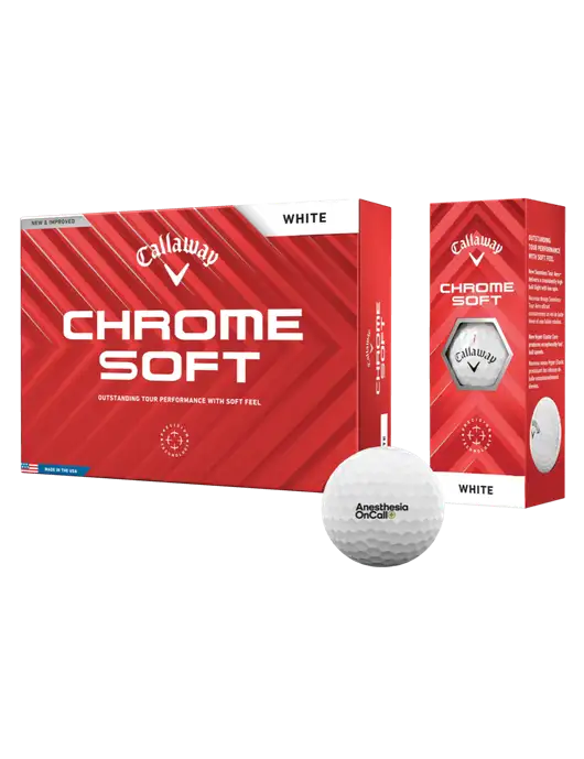 Callaway Chrome Soft Golf Balls 12/pk w/Anesthesia OnCall Logo
