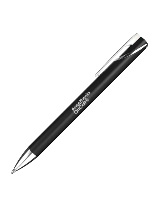 Black/Chrome HyperNova Ballpoint Pen - Black Ink w/Anesthesia OnCall Logo