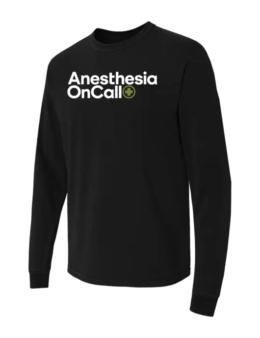 Comfort Colors Garment-Dyed Black Heavyweight Long Sleeve T-Shirt w/Anesthesia OnCall Logo
