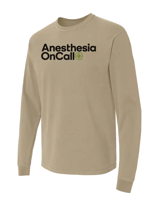 Comfort Colors Garment-Dyed Tan Heavyweight Long Sleeve T-Shirt w/Anesthesia OnCall Logo