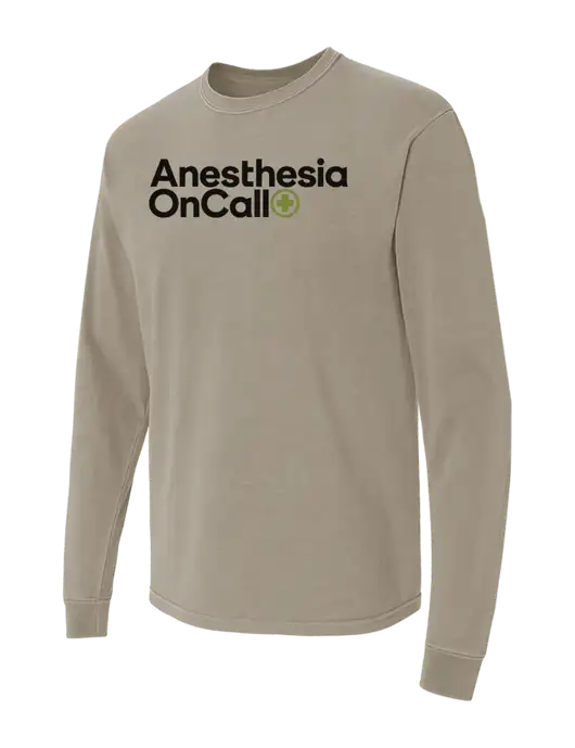 Comfort Colors Garment-Dyed Light Taupe Heavyweight Long Sleeve T-Shirt w/Anesthesia OnCall Logo