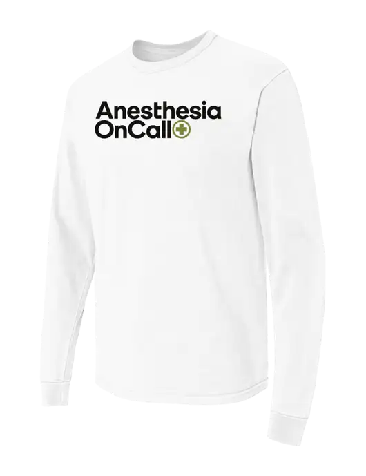 Comfort Colors Garment-Dyed White Heavyweight Long Sleeve T-Shirt w/Anesthesia OnCall Logo