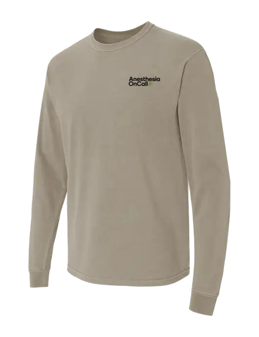 Comfort Colors Garment-Dyed Light Taupe Heavyweight Long Sleeve T-Shirt w/Anesthesia OnCall Logo