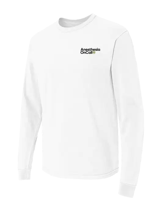 Comfort Colors Garment-Dyed White Heavyweight Long Sleeve T-Shirt w/Anesthesia OnCall Logo