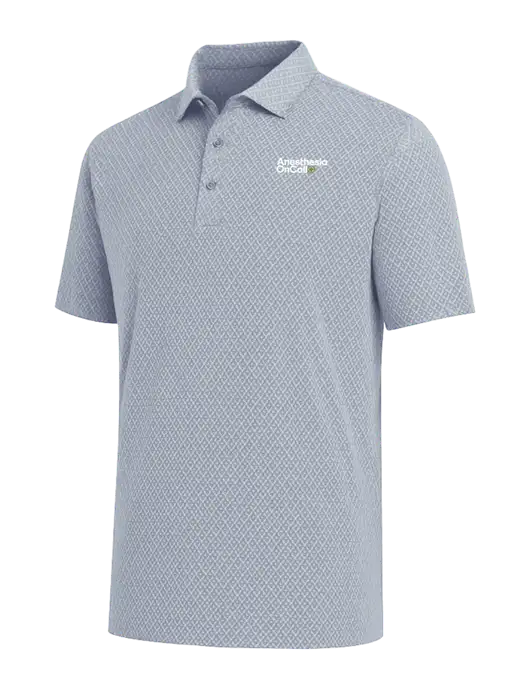 Callaway All-Over Stitched Medium Grey Chev Polo  w/Anesthesia OnCall Logo