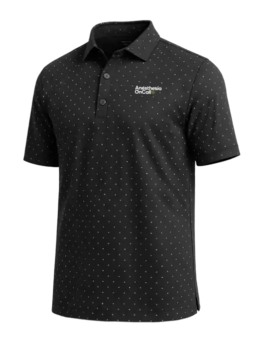 Callaway Micro Chev Black Print Polo w/Anesthesia OnCall Logo