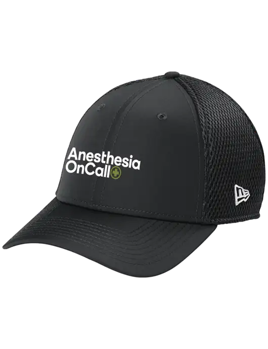 New Era 39THIRTY Performance Stretch Charcoal Grey Mesh Cap w/Anesthesia OnCall Logo