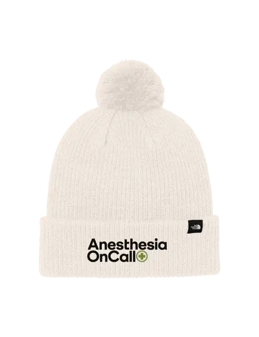 The North Face Ivory Pom Beanie w/Anesthesia OnCall Logo