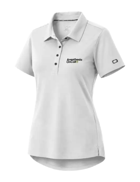 OGIO Womens Envision White Polo w/Anesthesia OnCall Logo