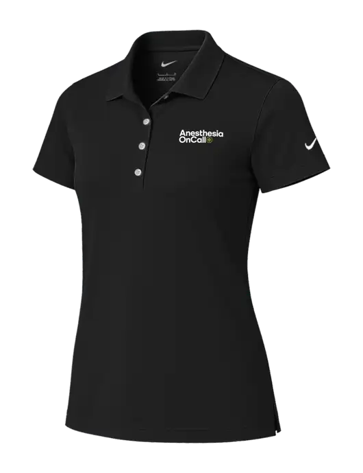 Nike Womens Black Tech Basic Dri-FIT Polo
 w/Anesthesia OnCall Logo