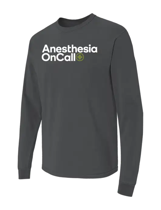 Comfort Colors Garment-Dyed Dark Grey Heather Heavyweight Long Sleeve T-Shirt w/Anesthesia OnCall Logo