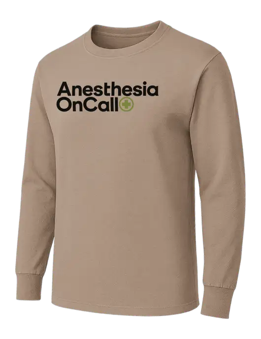 Dark Tan Heavyweight Long Sleeve 6.1 oz T-Shirt w/Anesthesia OnCall Logo